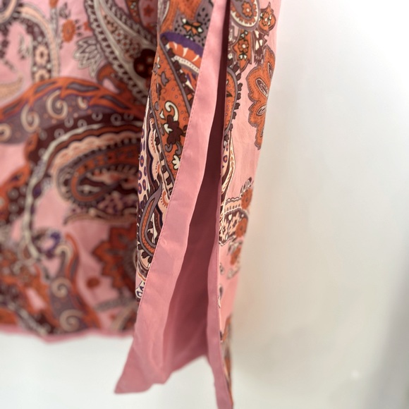 Cocoon by Randi Kristoffersen Pink Purple Paisley Pure Silk Caftan Robe - Picture 4 of 14